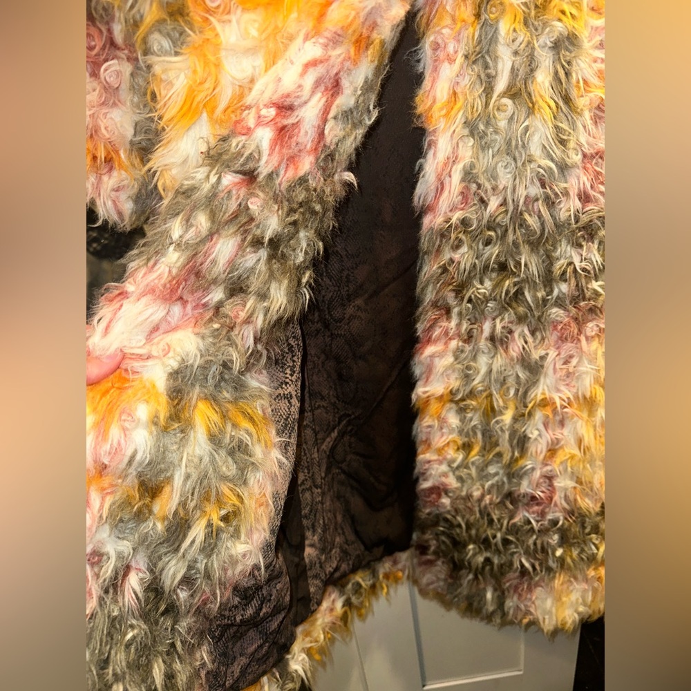 NWT Free People Cardi Plaid Faux Fur Coat $698 MSRP - Picture 12 of 16